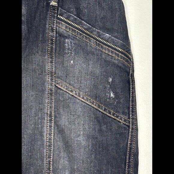 CONVERSE ONE STAR Distressed Denim Jeans Skirt SIZE 2 - Picture 5 of 6